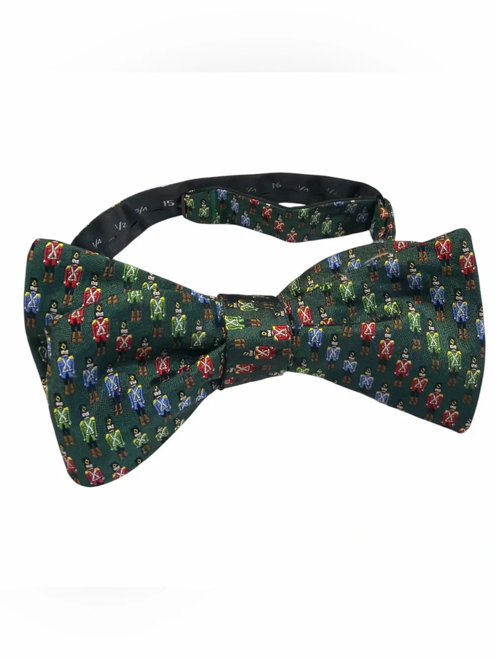 Daniel Cremieux Green Silk Toy Soldier Print Novelty Self Tie Bow Tie